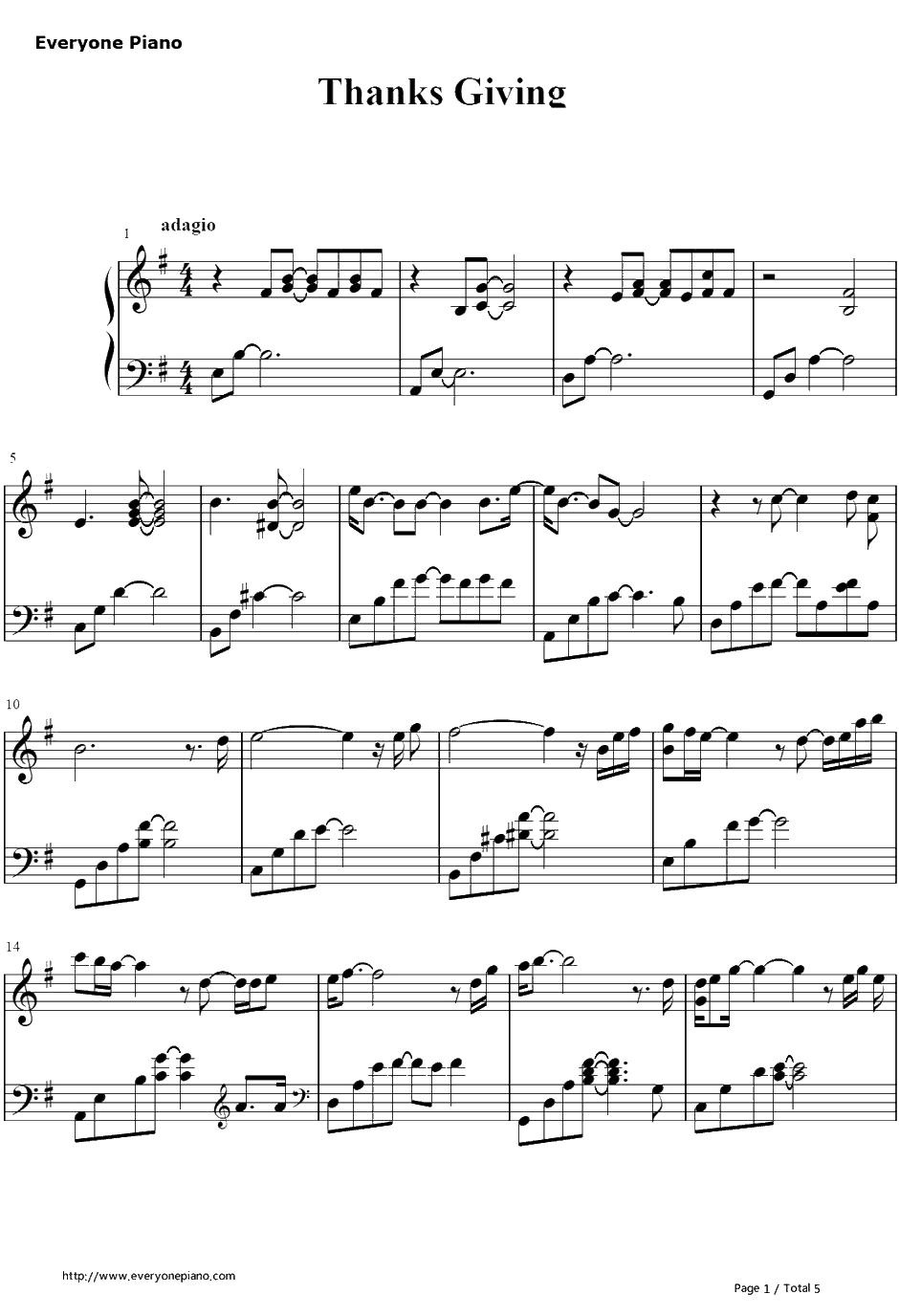 Thanks giving钢琴谱-GeorgeWinston1