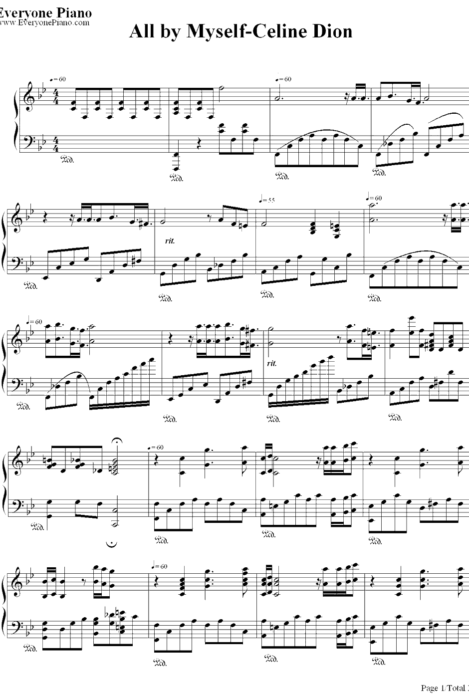 All by Myself钢琴谱-CelineDion1