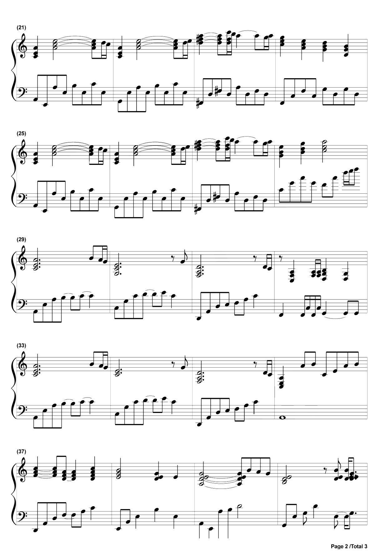 三代目的葬礼钢琴谱-未知-火影忍者插曲2