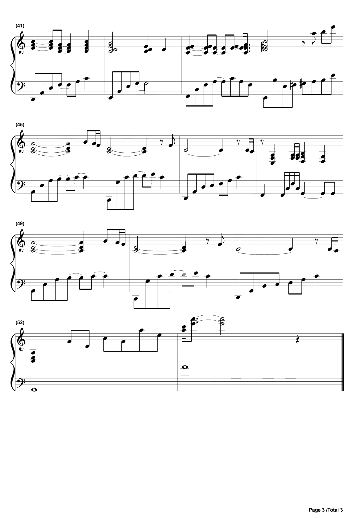 三代目的葬礼钢琴谱-未知-火影忍者插曲3