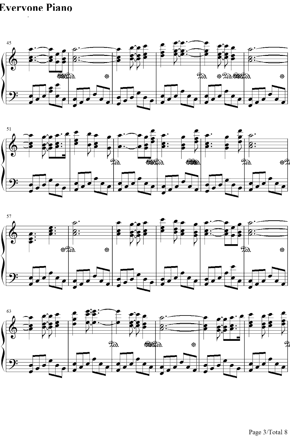 绯想天钢琴谱-东方Project-东方绯想天BGM3