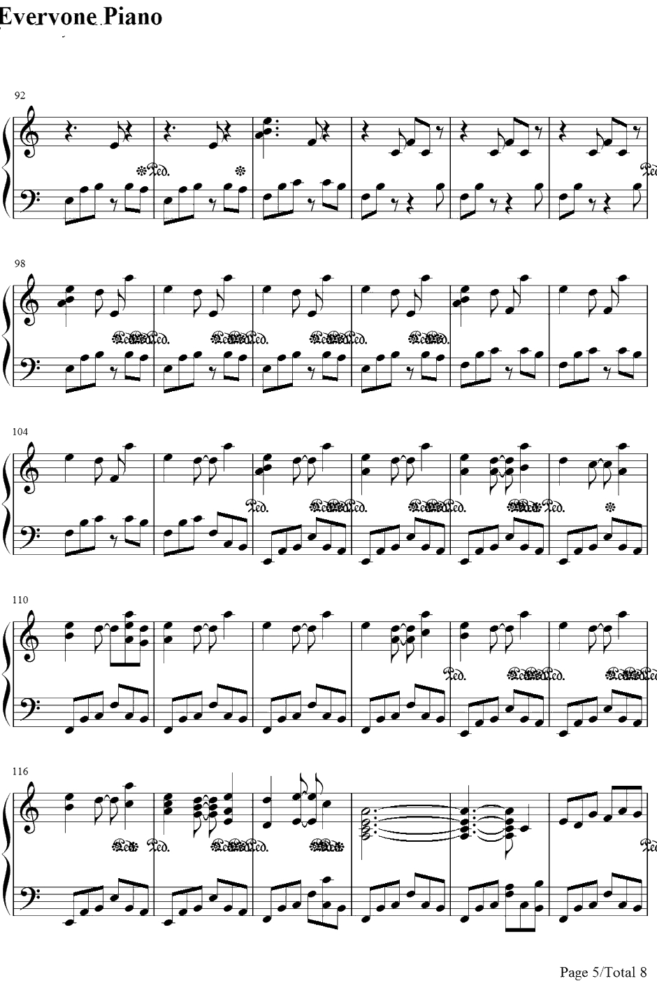 绯想天钢琴谱-东方Project-东方绯想天BGM5