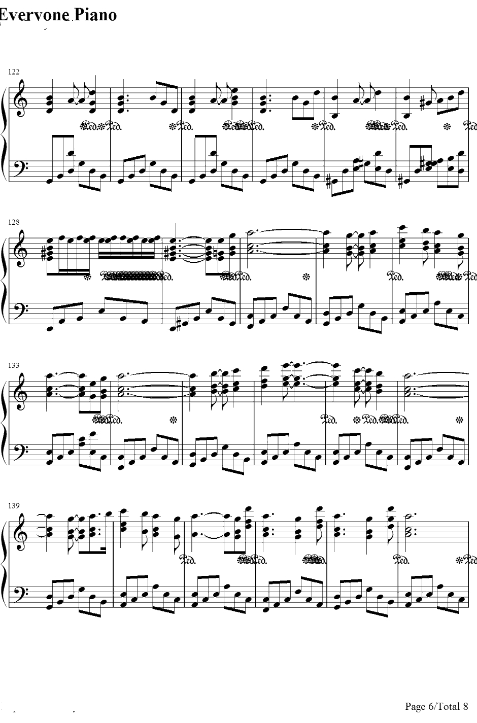 绯想天钢琴谱-东方Project-东方绯想天BGM6