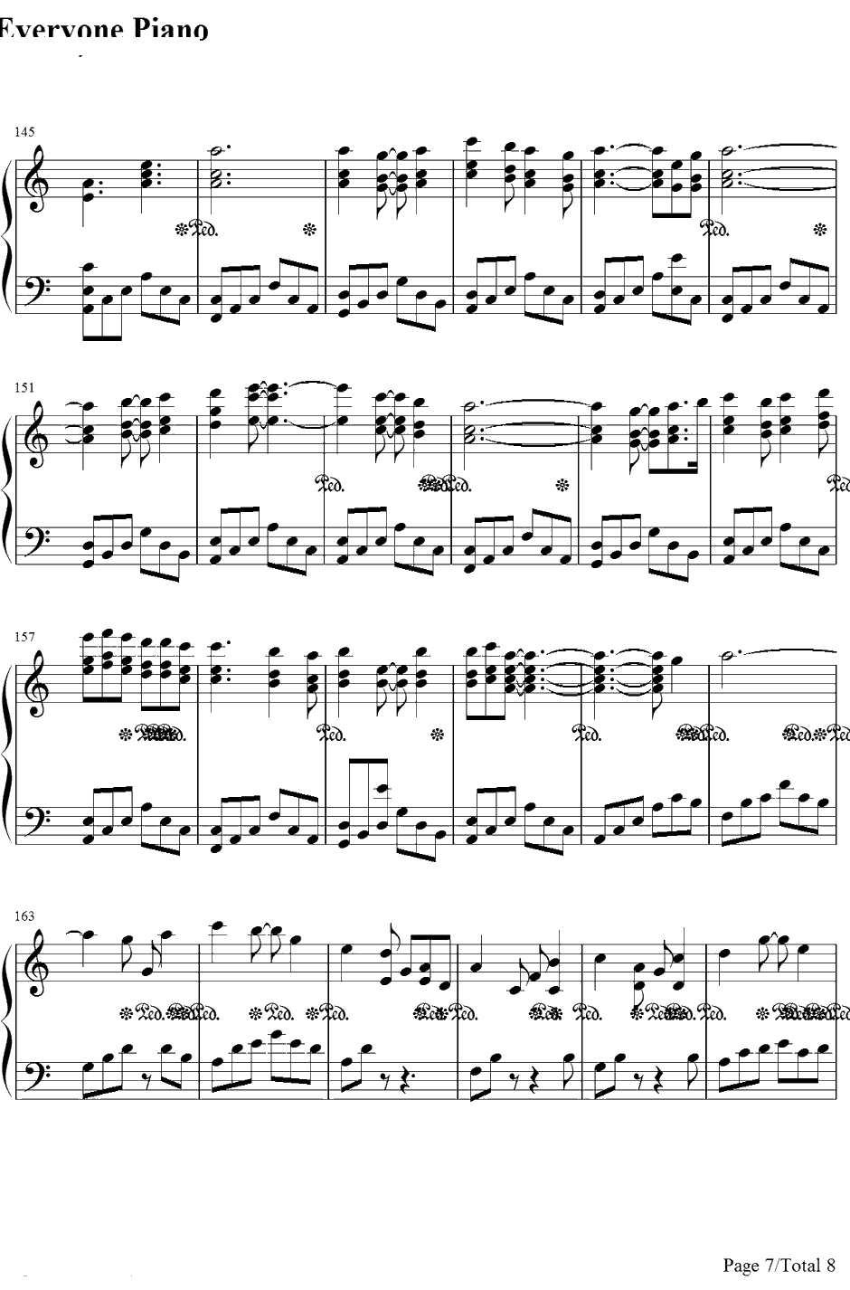 绯想天钢琴谱-东方Project-东方绯想天BGM7