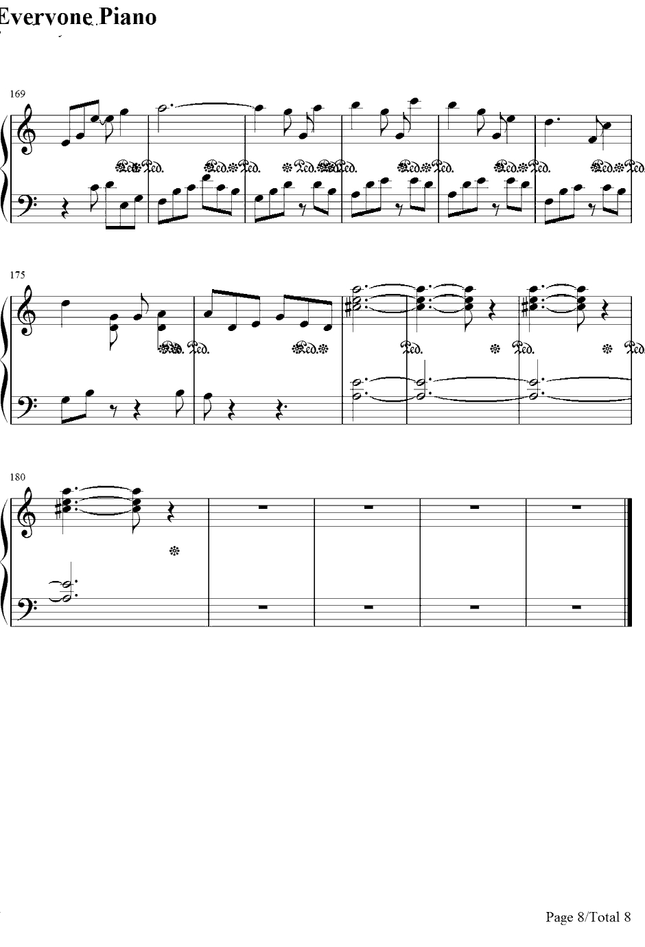 绯想天钢琴谱-东方Project-东方绯想天BGM8