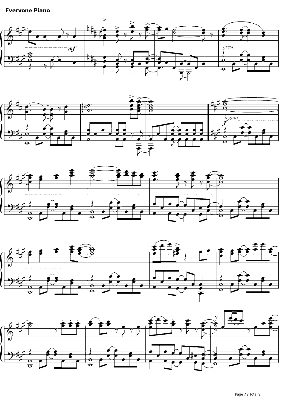 比翼の羽根钢琴谱-eufonius-缘之空主题曲7