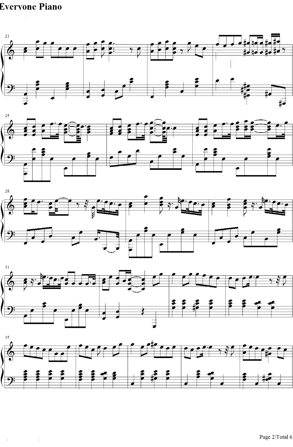 キセキ钢琴谱-GREEEEN-奇迹2