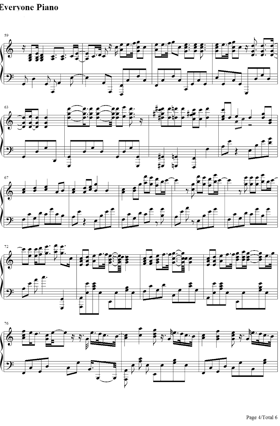 キセキ钢琴谱-GREEEEN-奇迹4