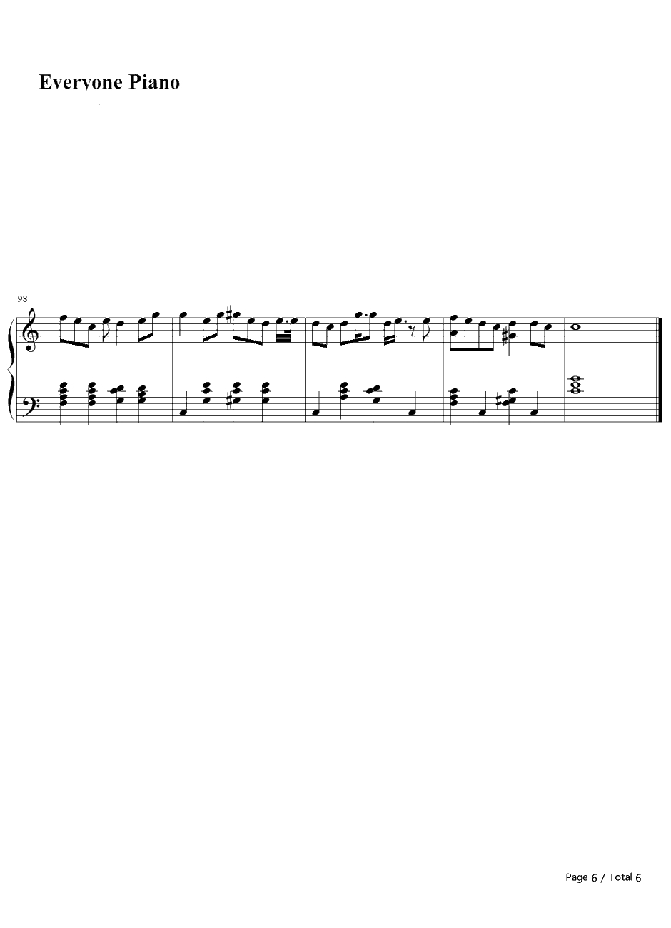 キセキ钢琴谱-GREEEEN-奇迹6