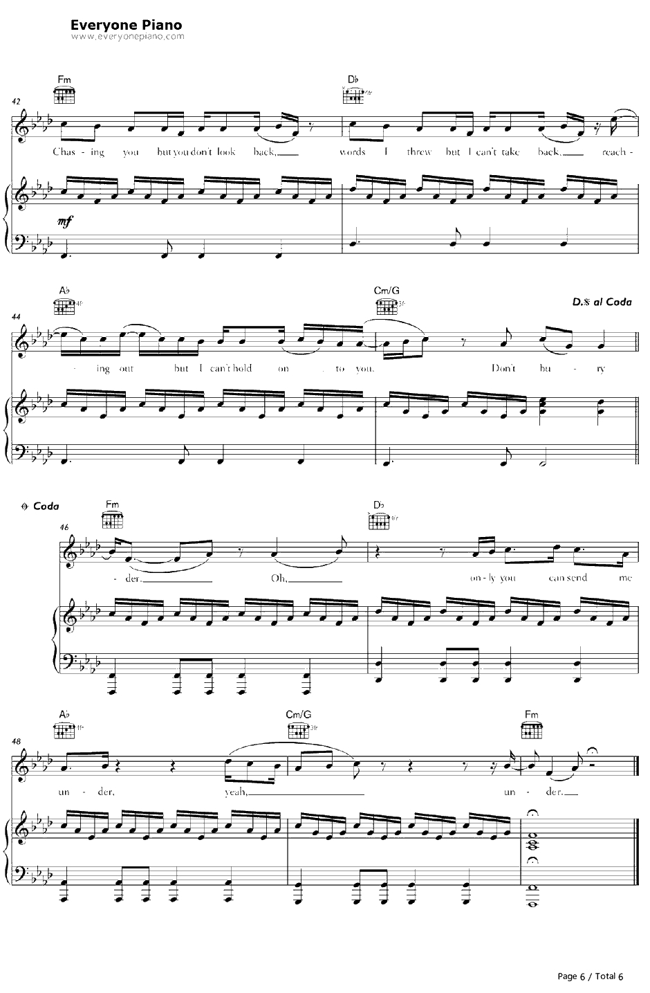 Under钢琴谱-AlexHepburn6