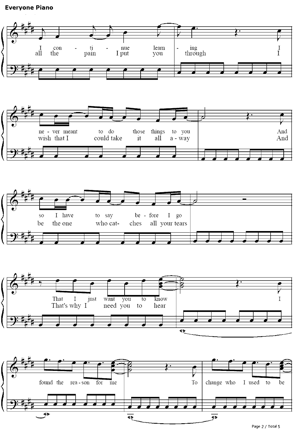 The Reason钢琴谱-Hoobastank2