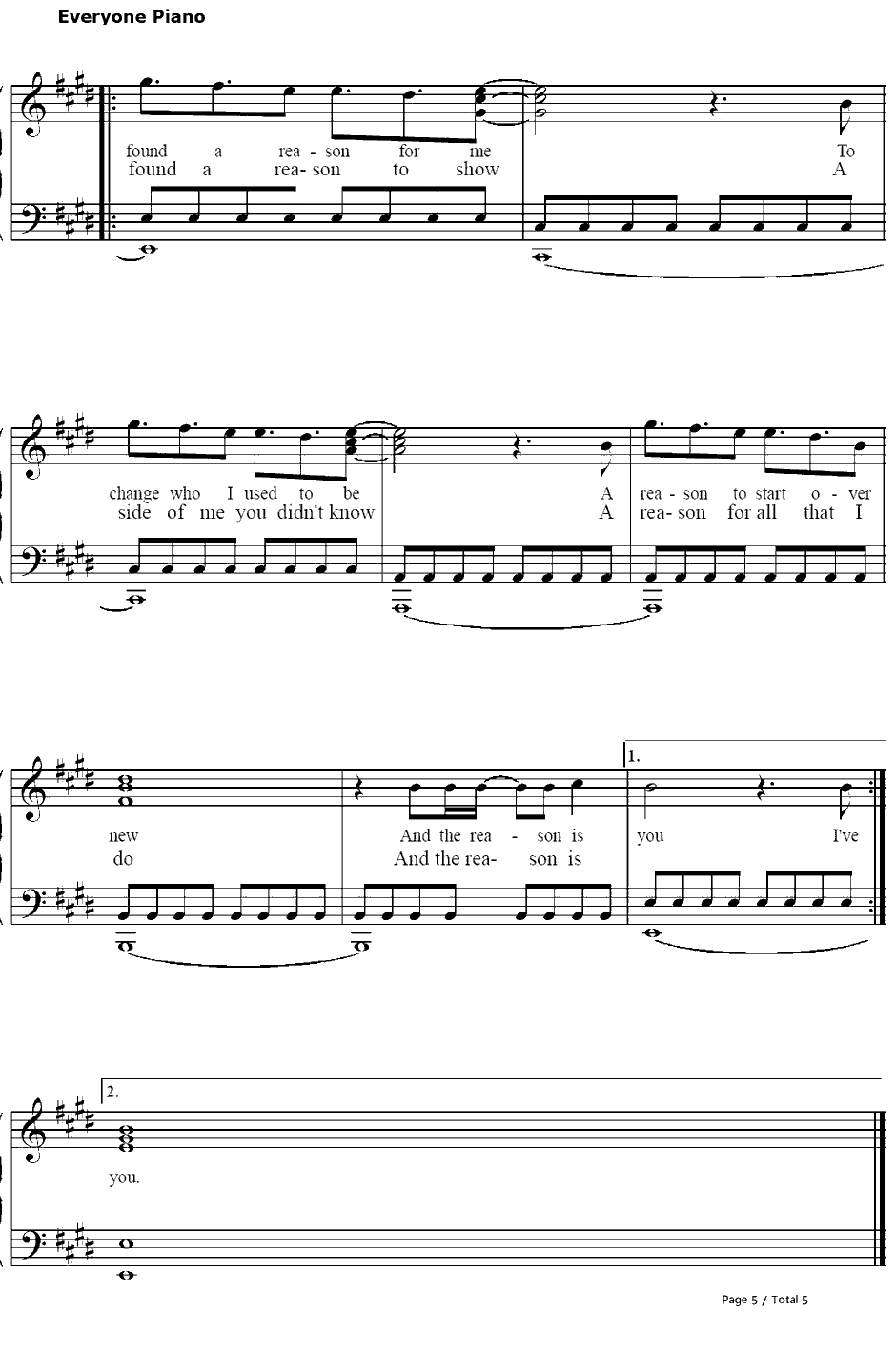 The Reason钢琴谱-Hoobastank5