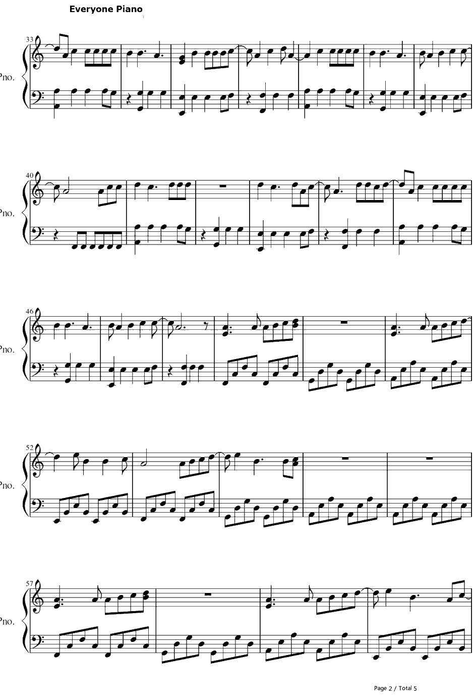 Let Go For Tonight钢琴谱-Foxes2