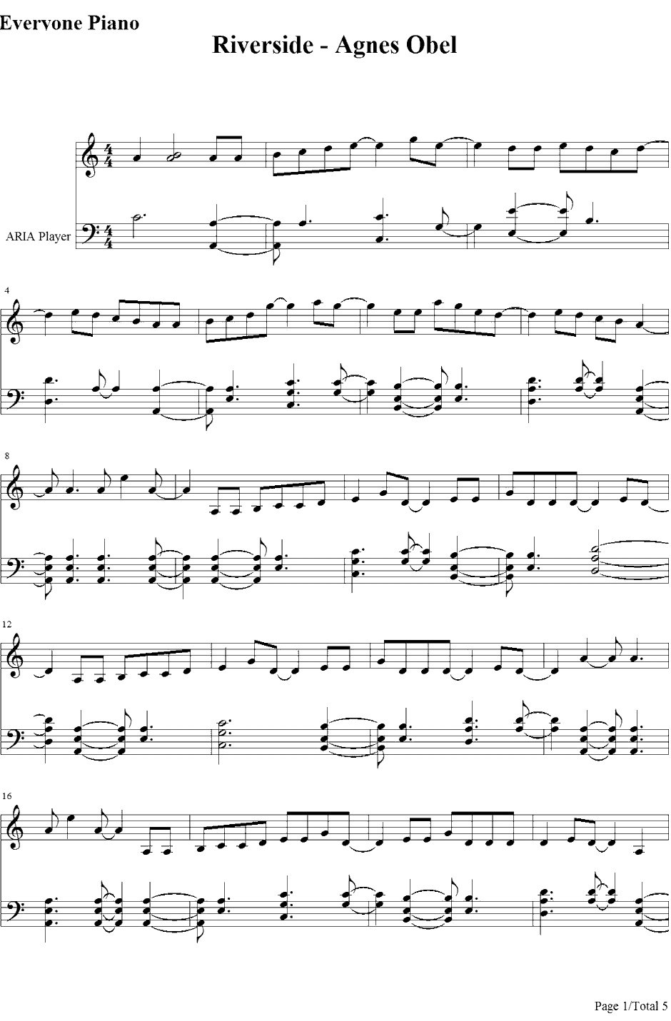 Riverside钢琴谱-AgnesObel1