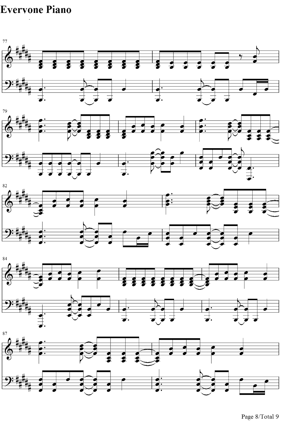 Yellow钢琴谱 Coldplay8