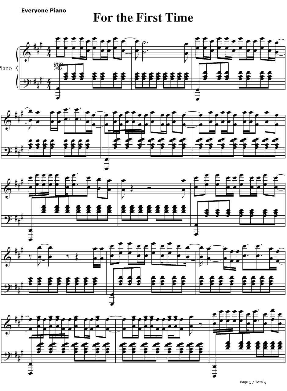For the First Time钢琴谱-TheScript-1
