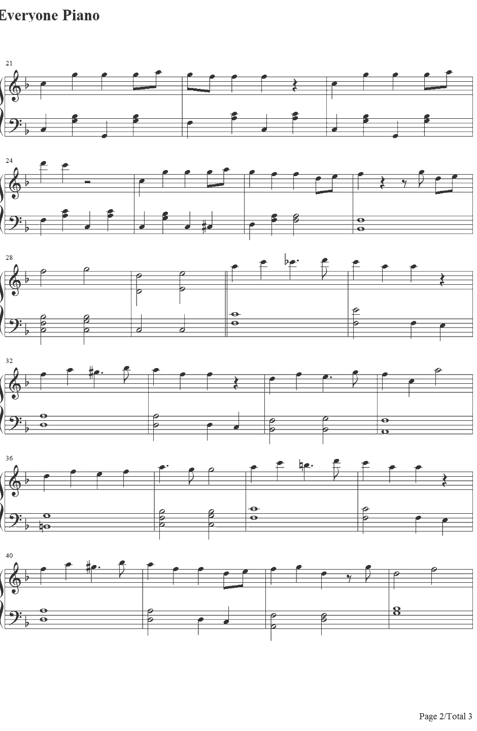 声をきかせて钢琴谱-MAHO堂-小魔女DoReMi片尾曲2