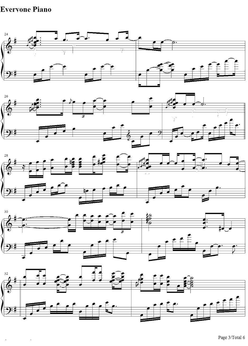 酒红色的心钢琴谱-玉置浩二-ワインレッドの心3