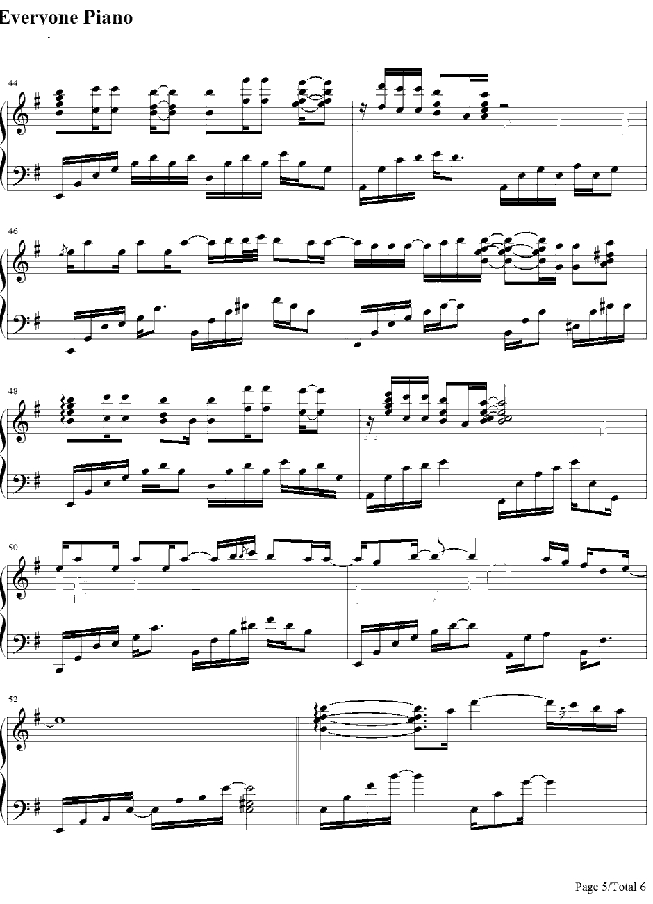 酒红色的心钢琴谱-玉置浩二-ワインレッドの心5