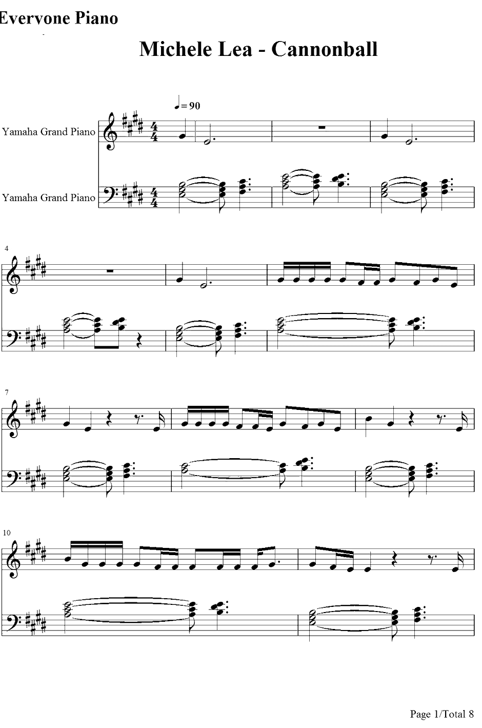 Cannonball钢琴谱-LeaMichele1