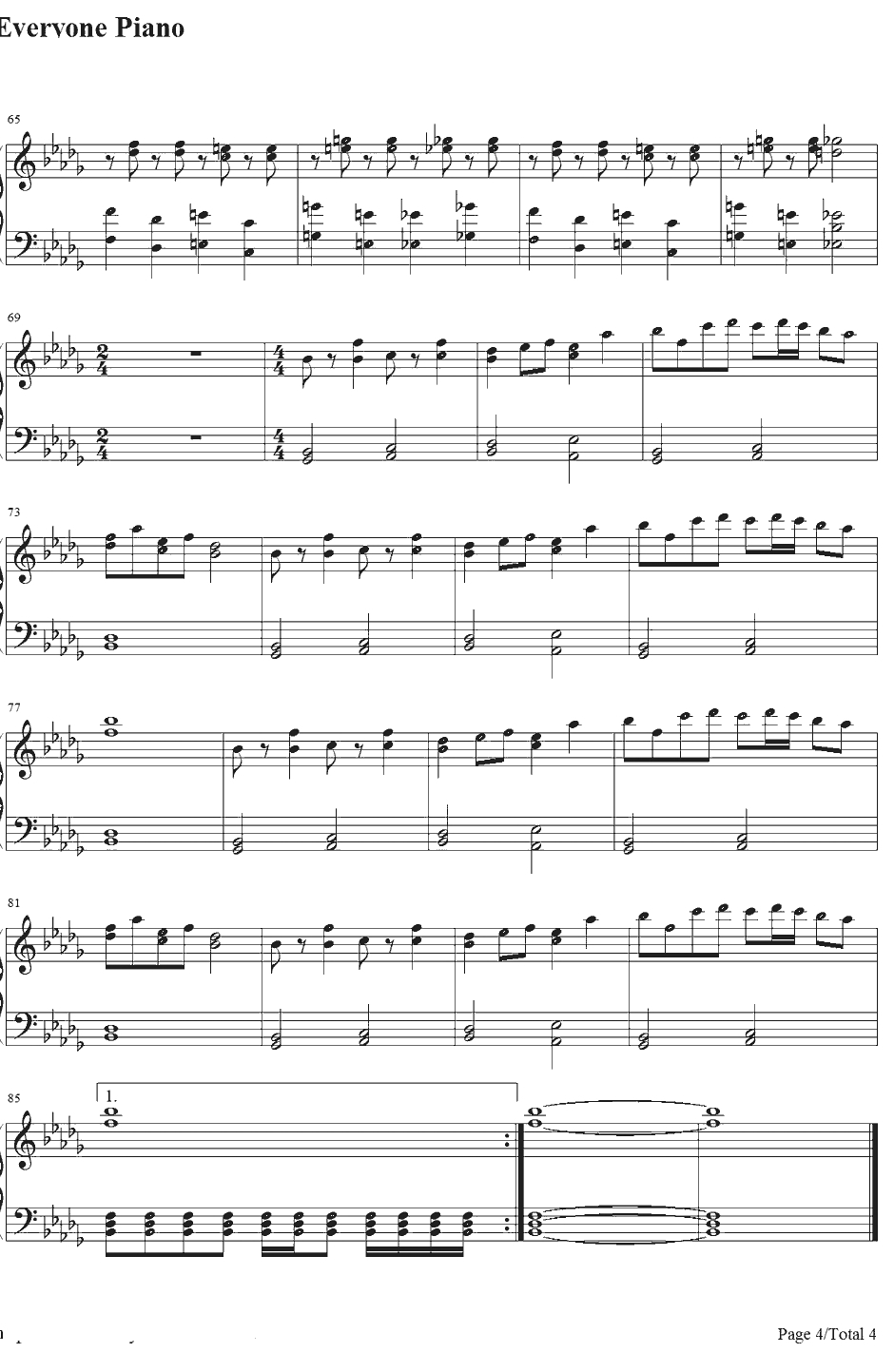 U.N.オーエンは彼女なのか？钢琴谱-东方Project-东方红魔乡4