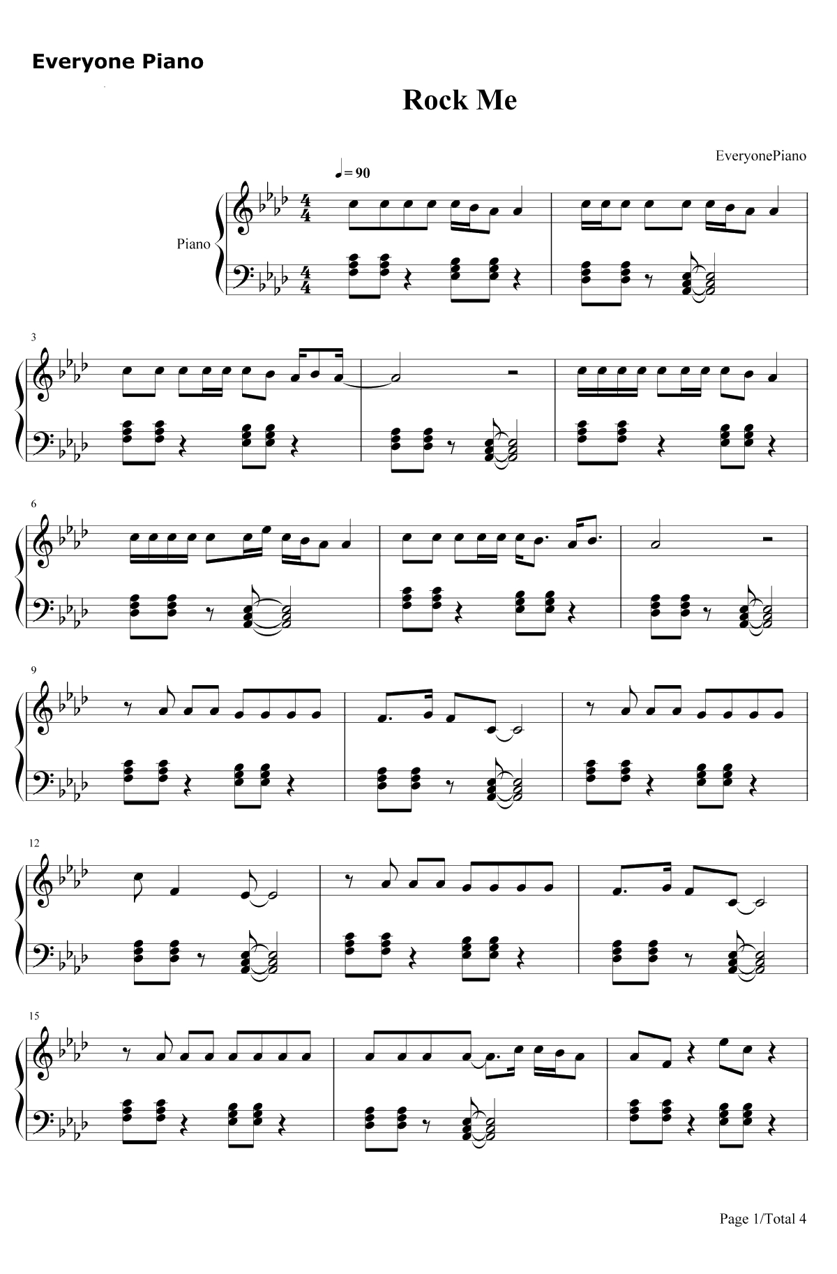 Rock Me钢琴谱-OneDirection1