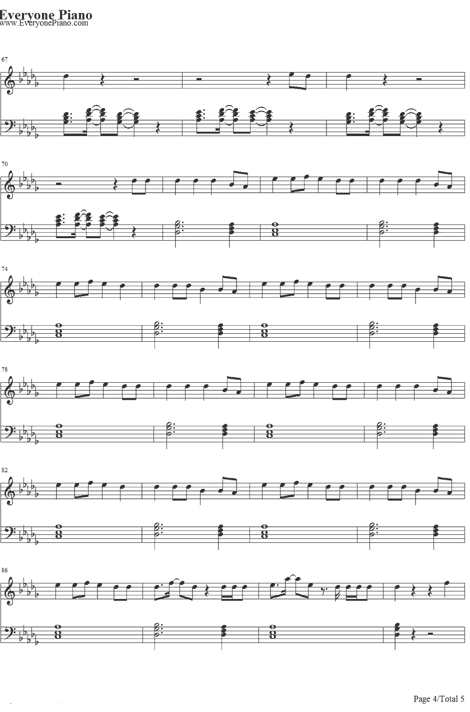 Best Song Ever钢琴谱-OneDirection4