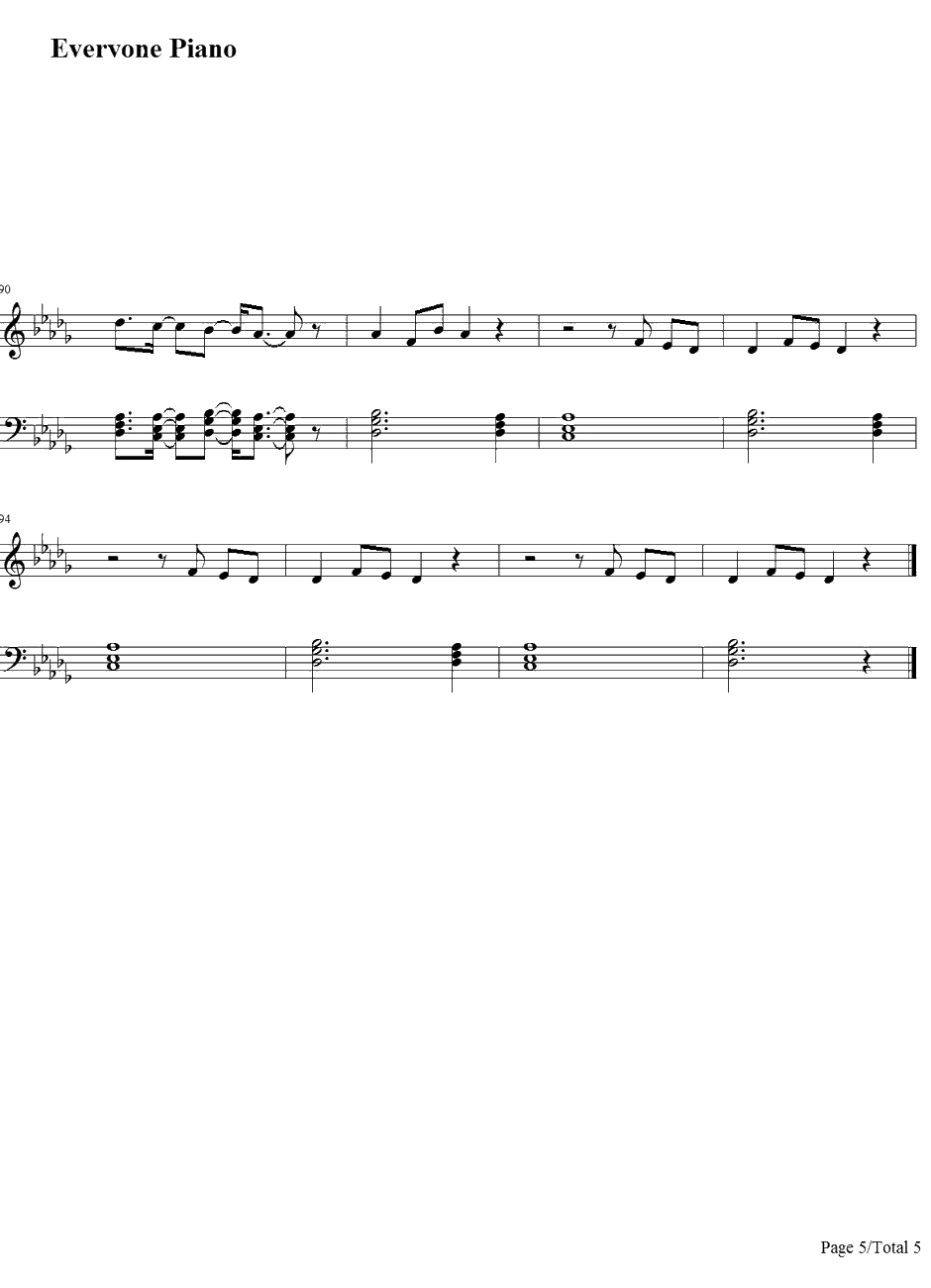 Best Song Ever钢琴谱-OneDirection5