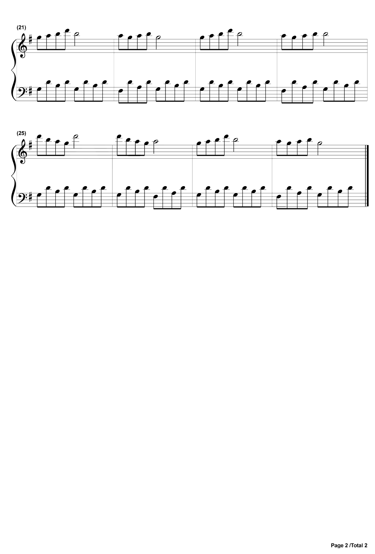 静夜思钢琴谱-琳琳-李白2