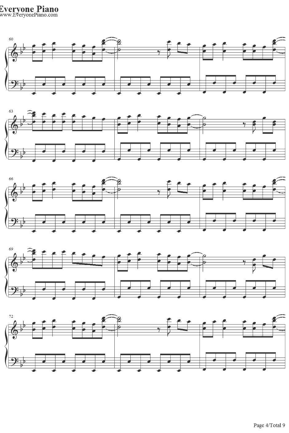 恋色マスタースパーク钢琴谱-东方Project-东方封魔录4