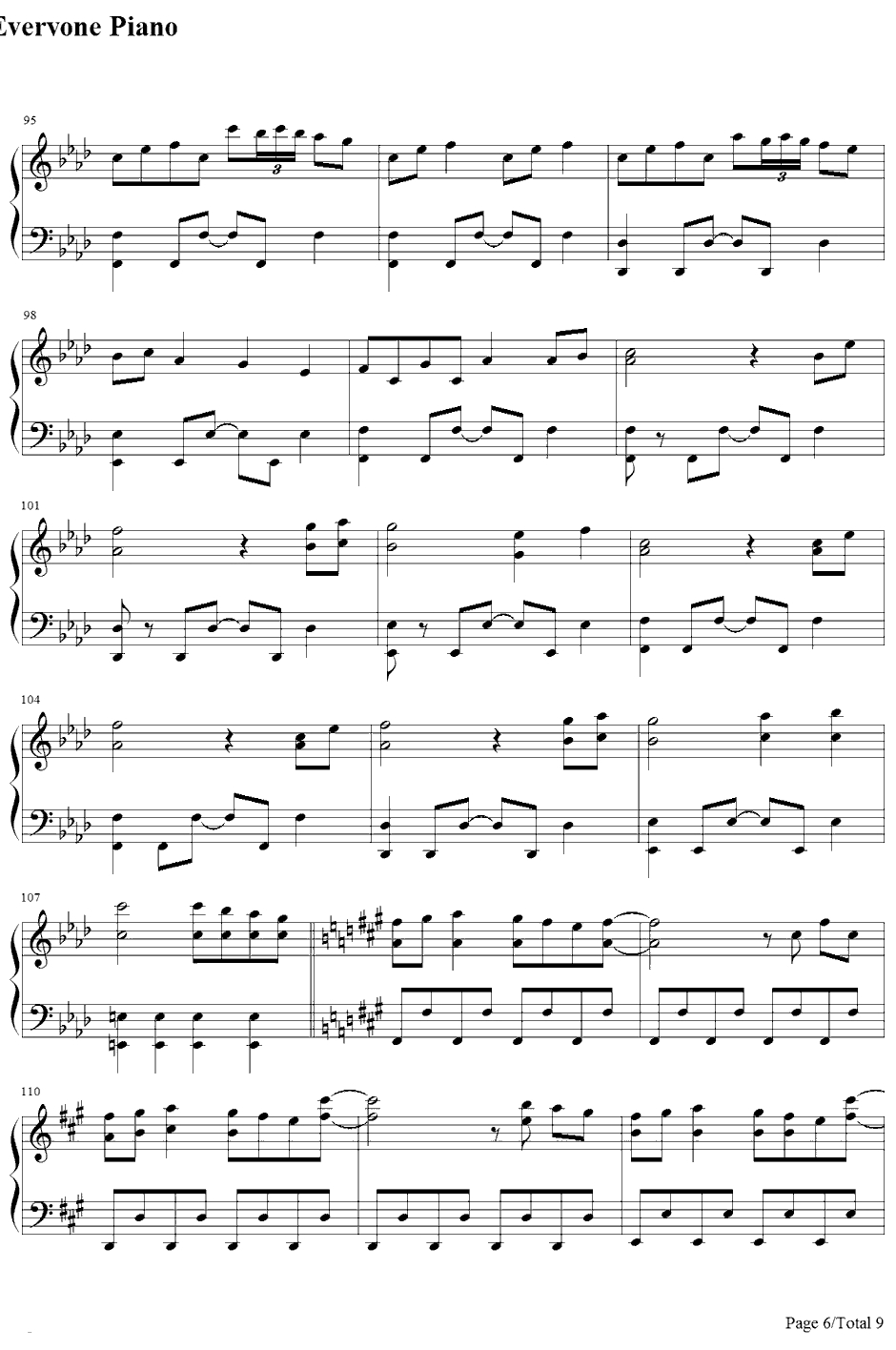 恋色マスタースパーク钢琴谱-东方Project-东方封魔录6