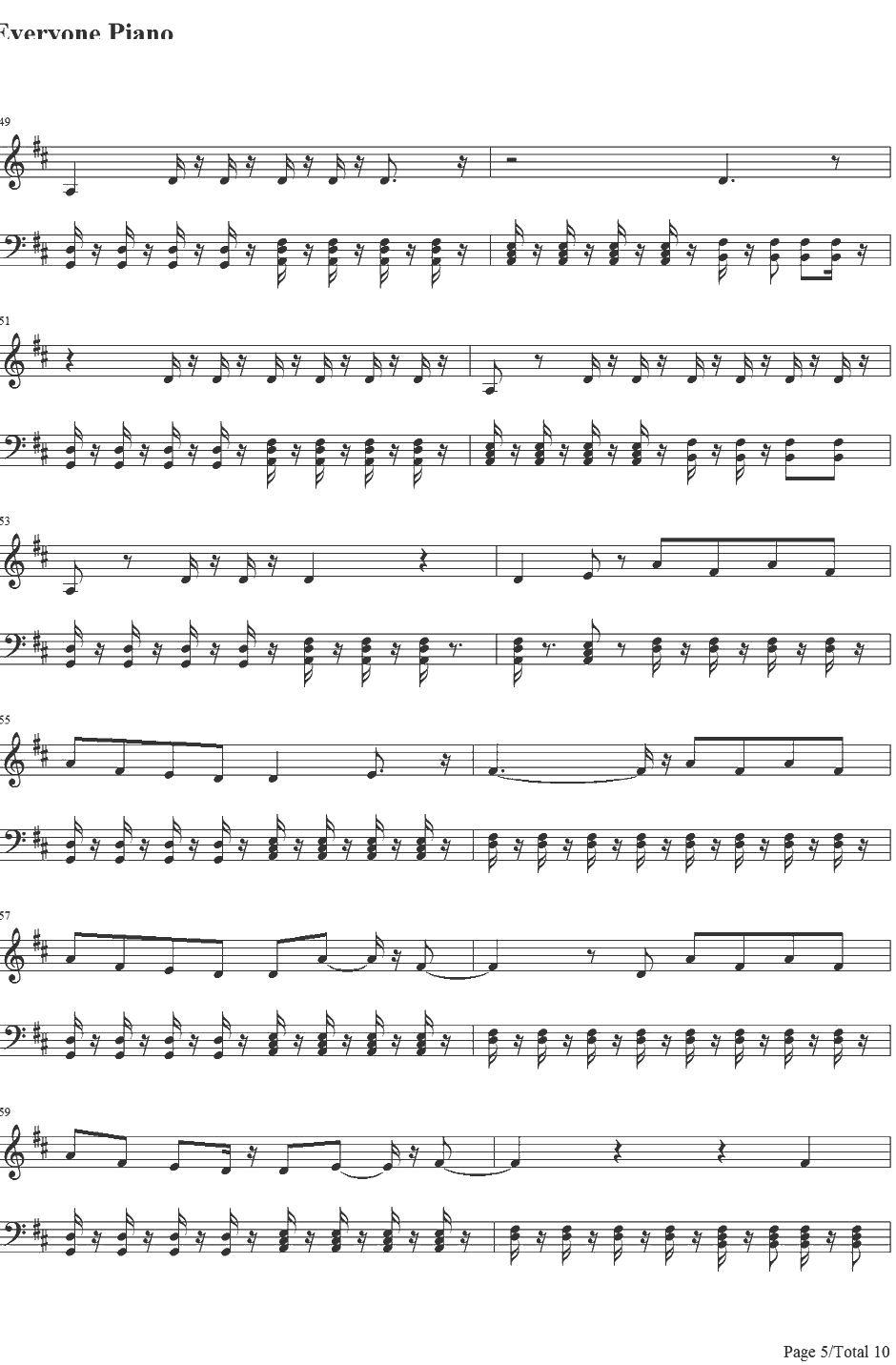 Live While We're Young钢琴谱-OneDirection5