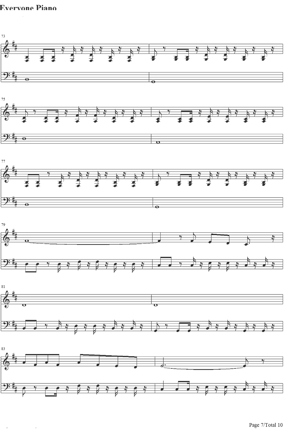 Live While We're Young钢琴谱-OneDirection7