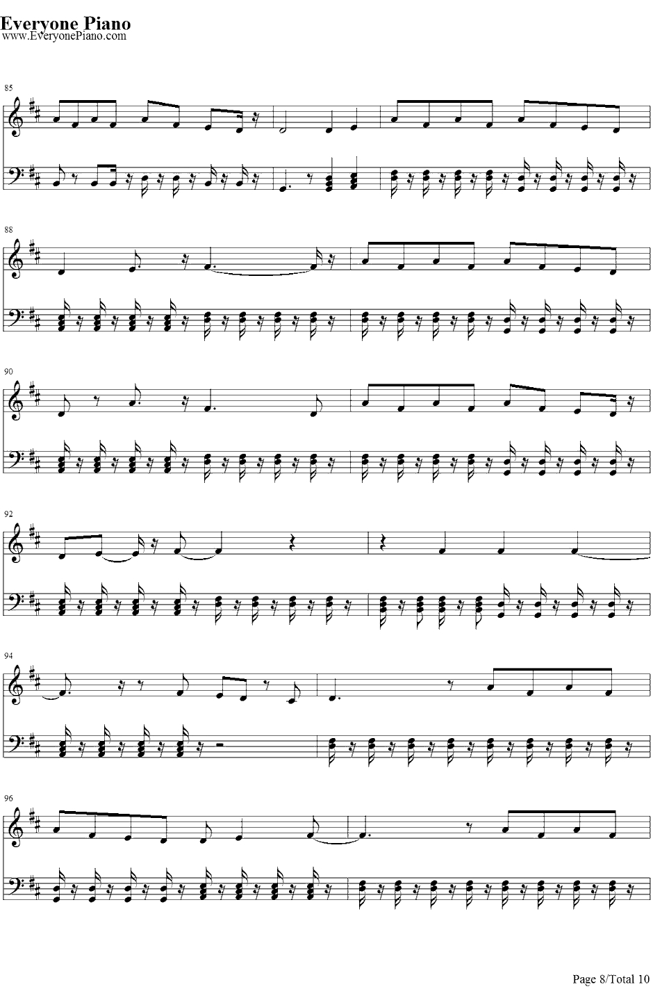 Live While We're Young钢琴谱-OneDirection8