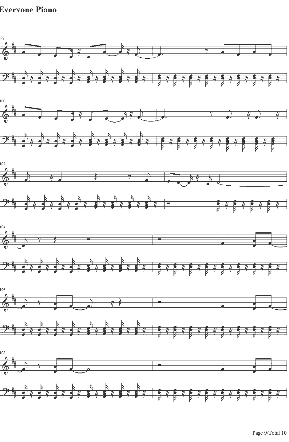 Live While We're Young钢琴谱-OneDirection9