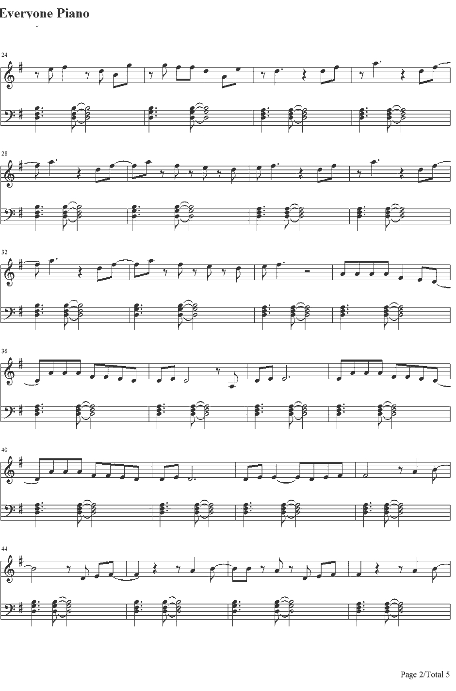 Daylight钢琴谱-Maroon52