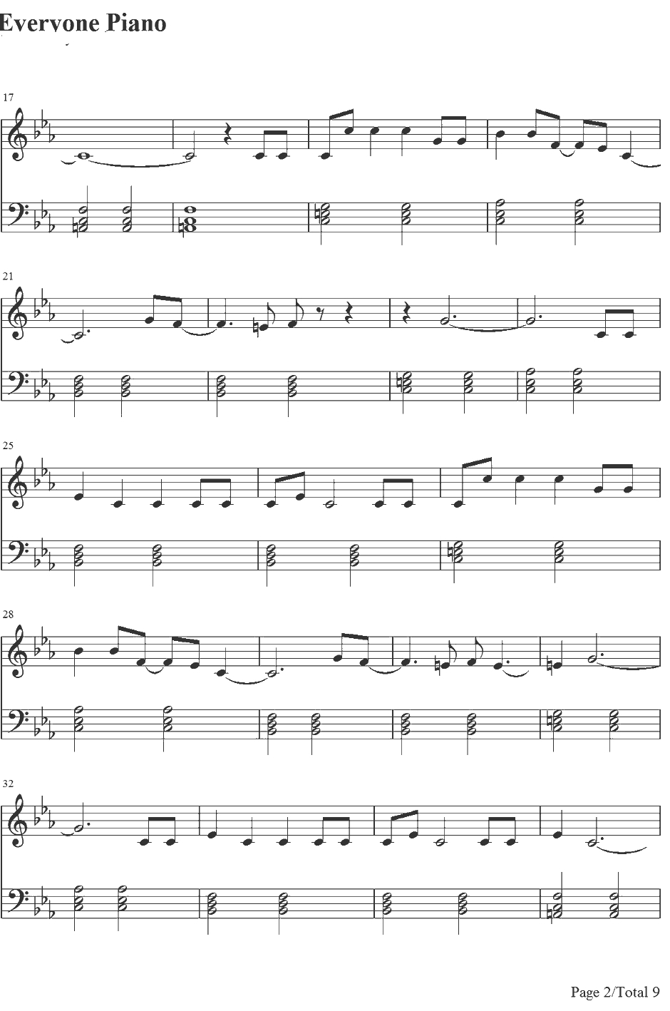 Empire钢琴谱-Shakira2