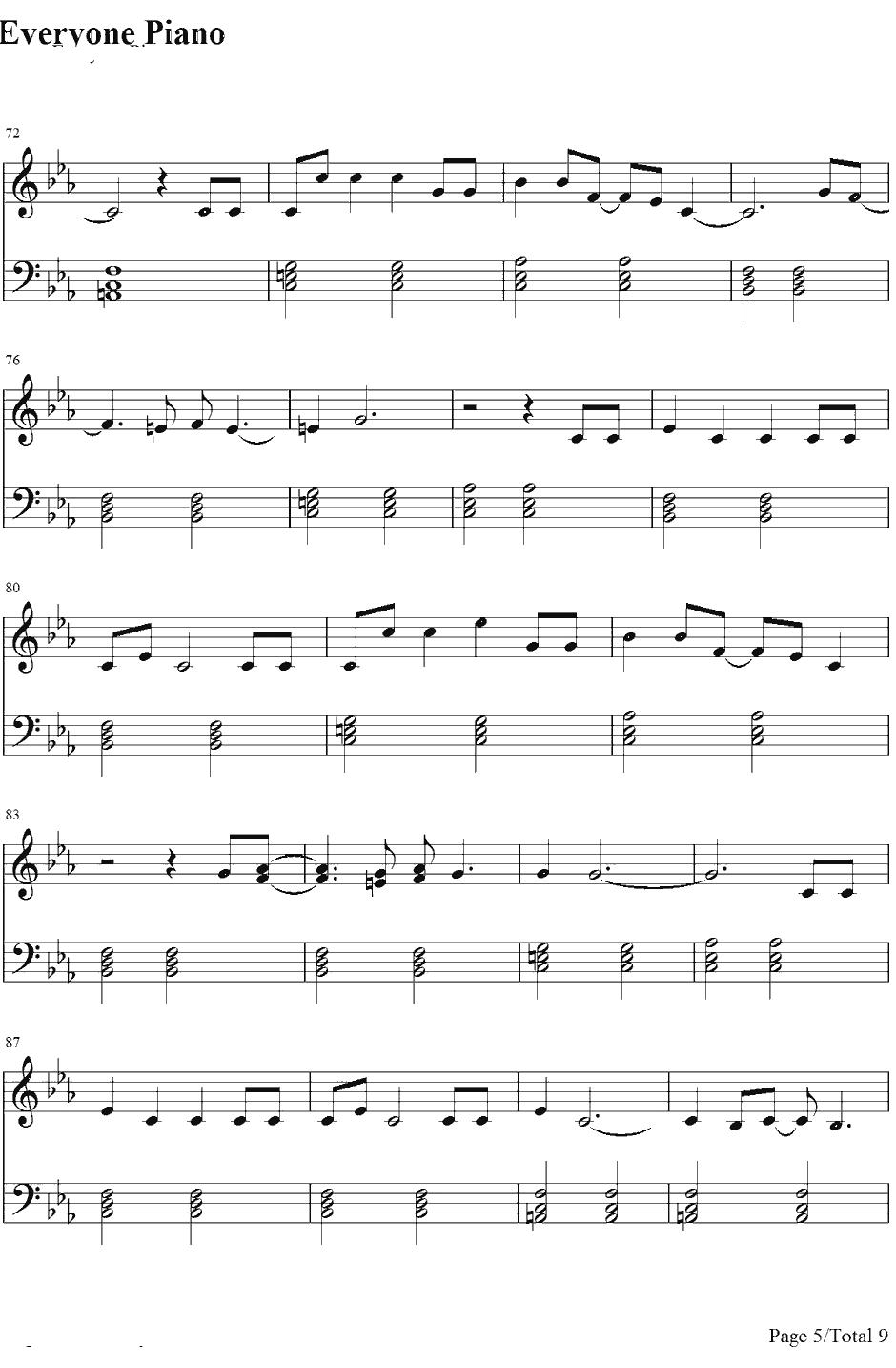 Empire钢琴谱-Shakira5