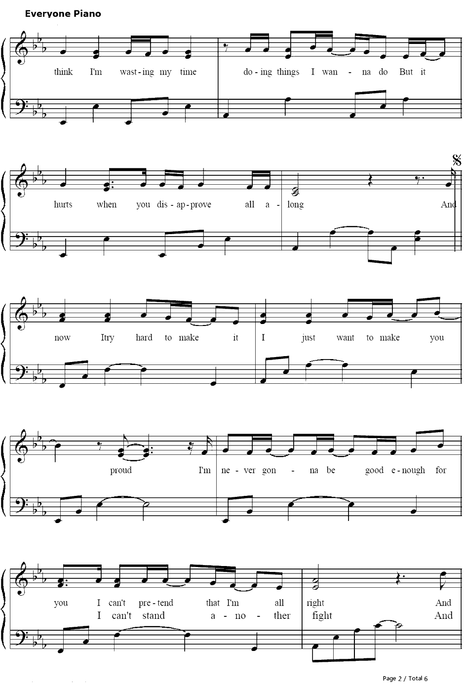 Perfect钢琴谱-SimplePlan2