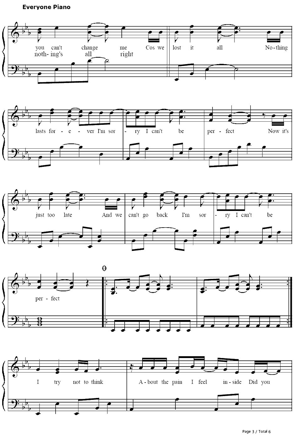 Perfect钢琴谱-SimplePlan3