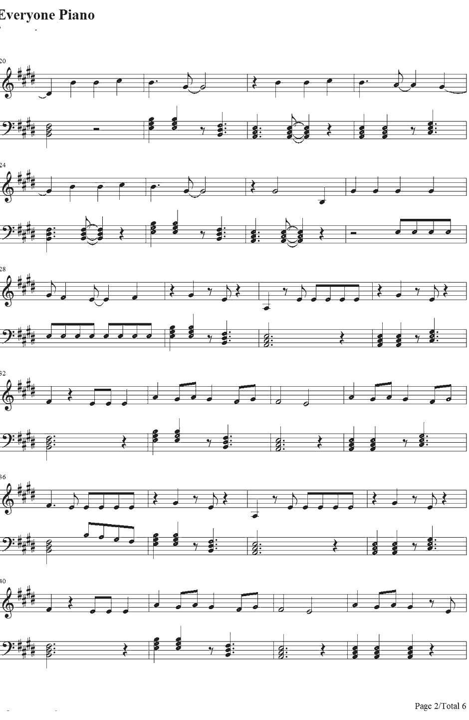 KissYou钢琴谱-OneDirection2