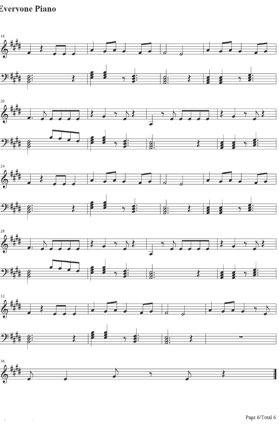 KissYou钢琴谱-OneDirection6