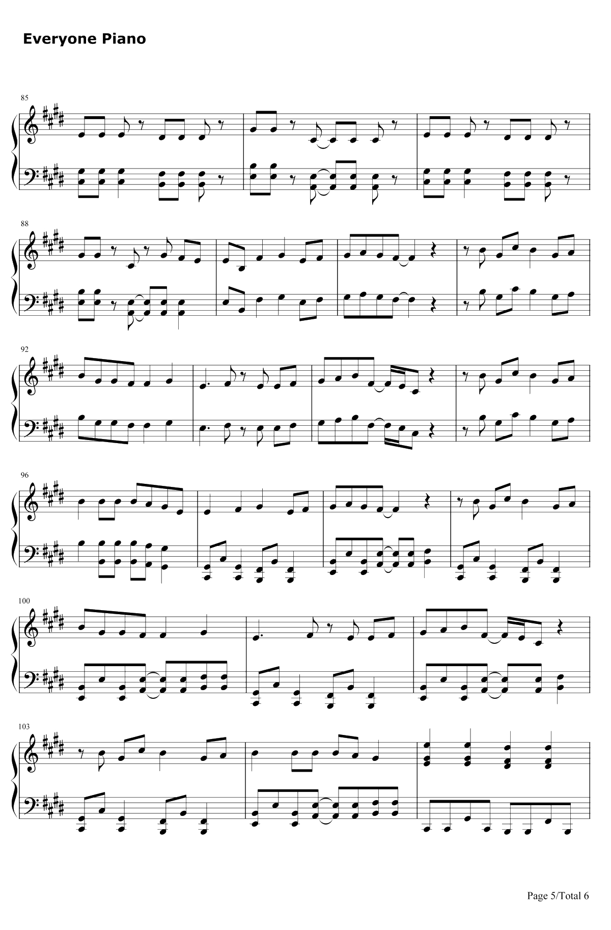 DieYoung钢琴谱-Kesha5