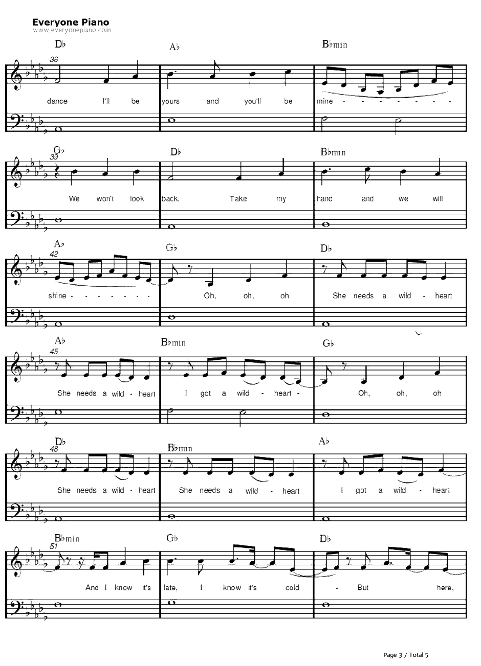 Wild Heart钢琴谱-TheVamps3