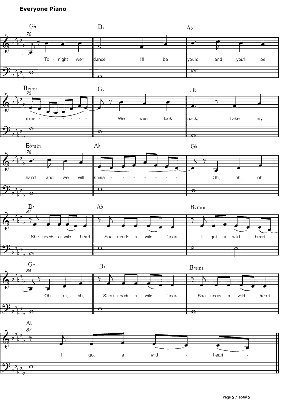 Wild Heart钢琴谱-TheVamps5