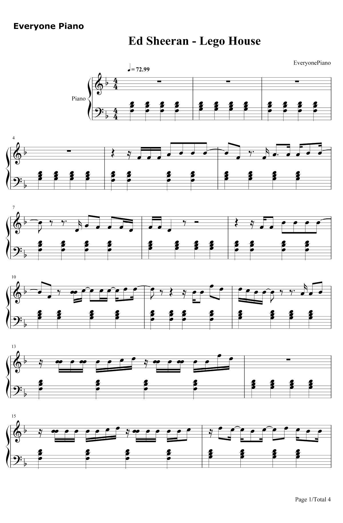Lego House钢琴谱-EdSheeran1