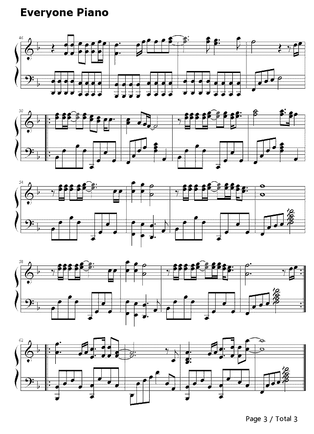 海阔天空钢琴谱-Beyond-海阔天空3