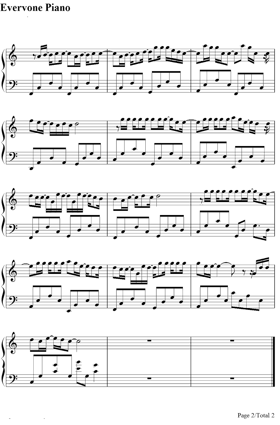 恶作剧钢琴谱-王蓝茵-恶作剧之吻原声带2