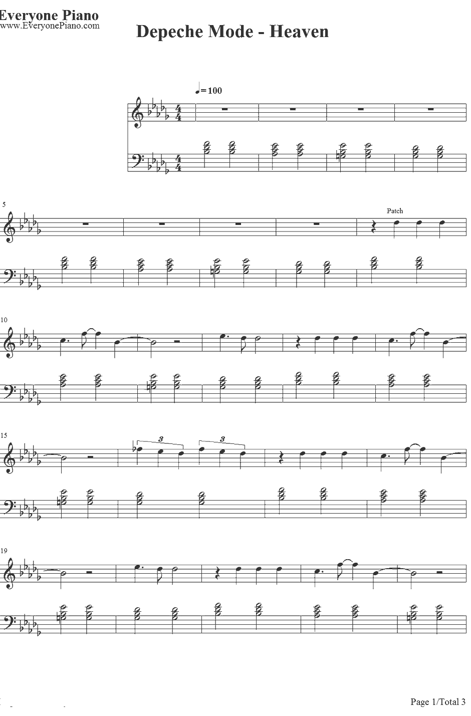 Heaven钢琴谱-DepecheMode1