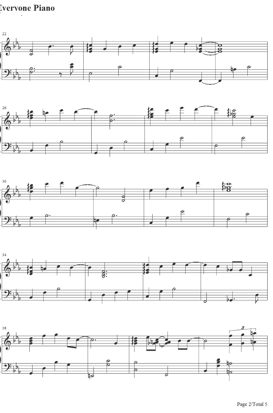 さよならは言わない钢琴谱-小田和正-不要说再见-小田和正2